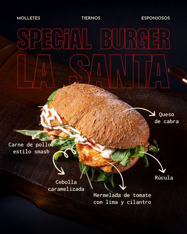Cartel de campaña: Special Burger La Santa